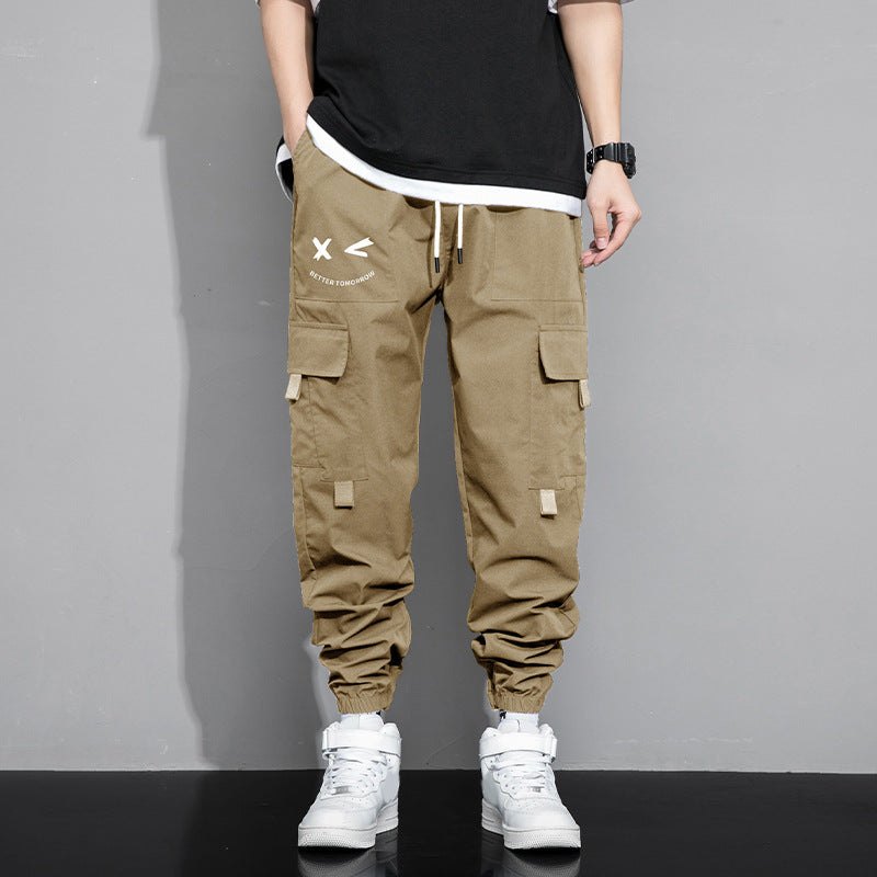 Spring And Autumn Men's New Trendy Loose Cargo Pants Versatile Outdoor Multi-pocket Leisure