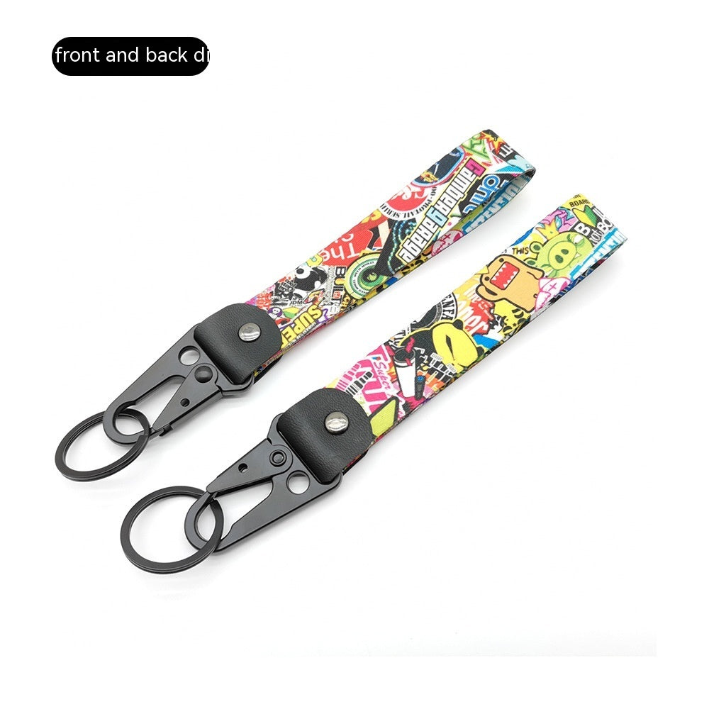 Car JDM Modified Culture Drift Expert Initial D Climbing Button Carabiner Olecranon Keychain Pendant