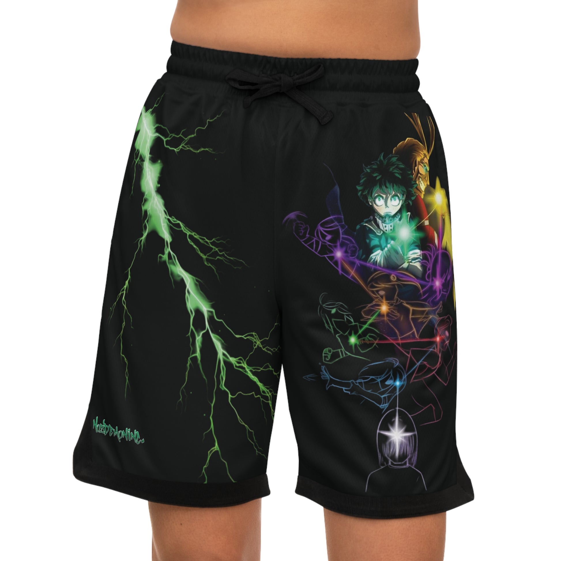 Electric Vibes Basketball Shorts, Graphic Athletic Wear, Sporty Summer Shorts, Anime-Inspired Boys Shorts, Gift for Sports Lovers