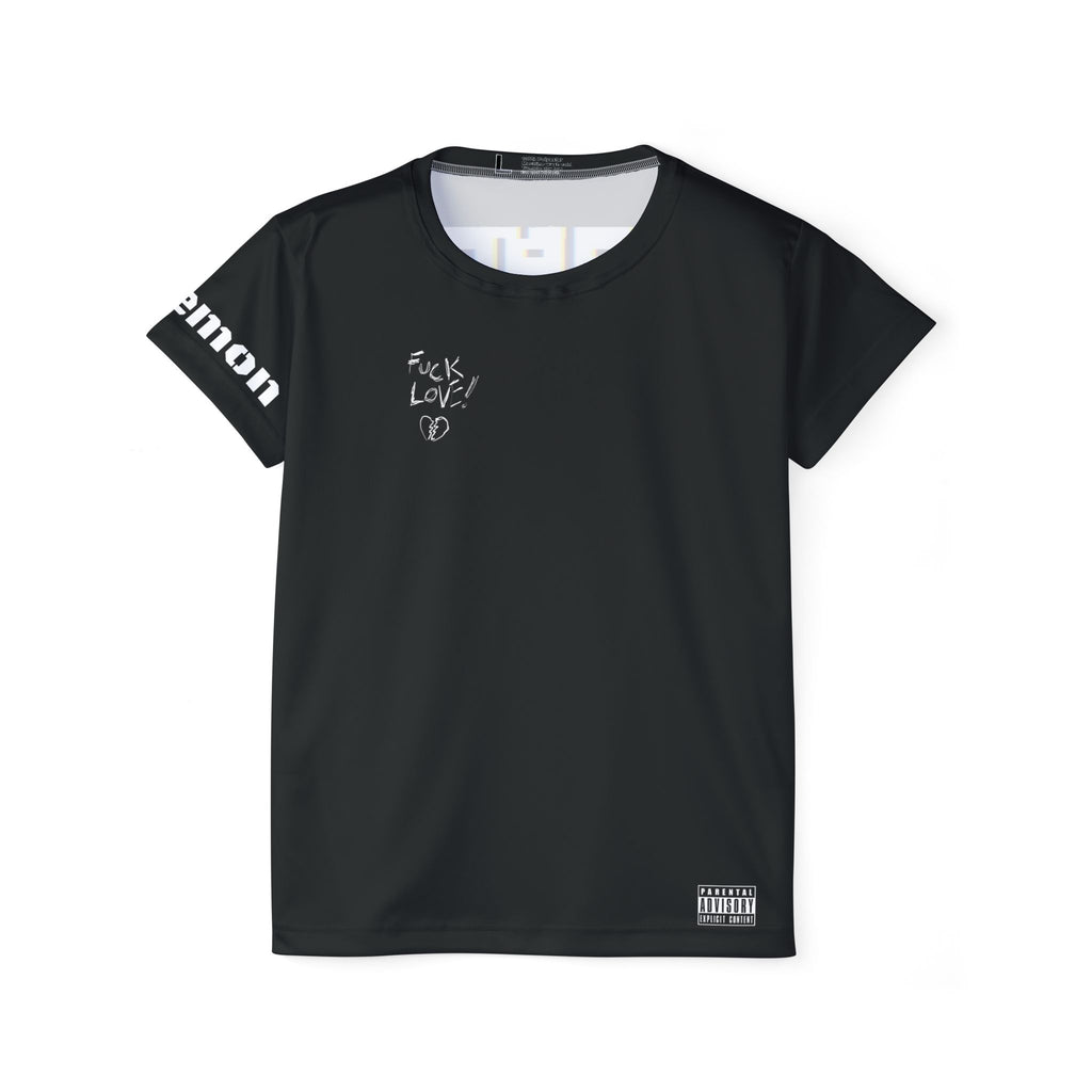 Edgy Women's Sports Jersey - 'F*CK LOVE' Graphic Tee for Athletes & Trendsetters