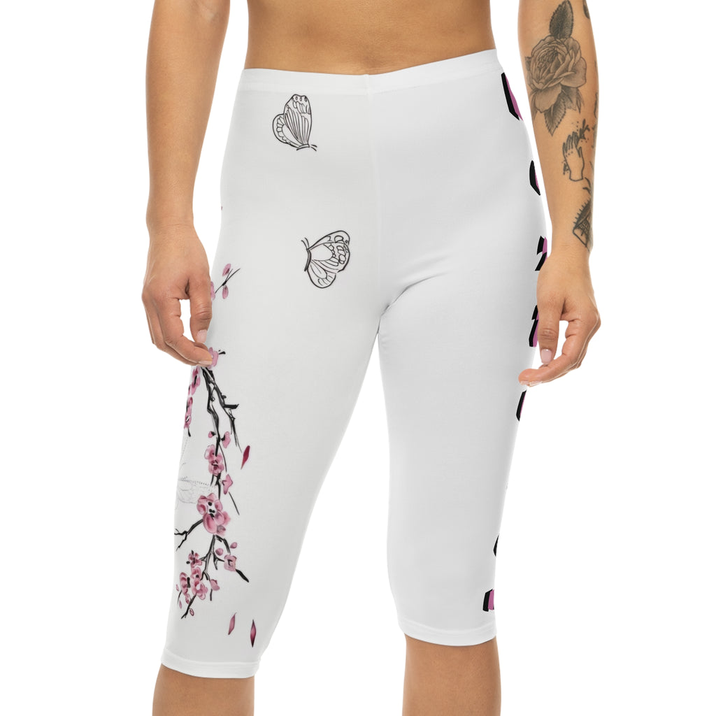 Chic Floral Print Capri Leggings for Women - Stylish & Comfortable Activewear