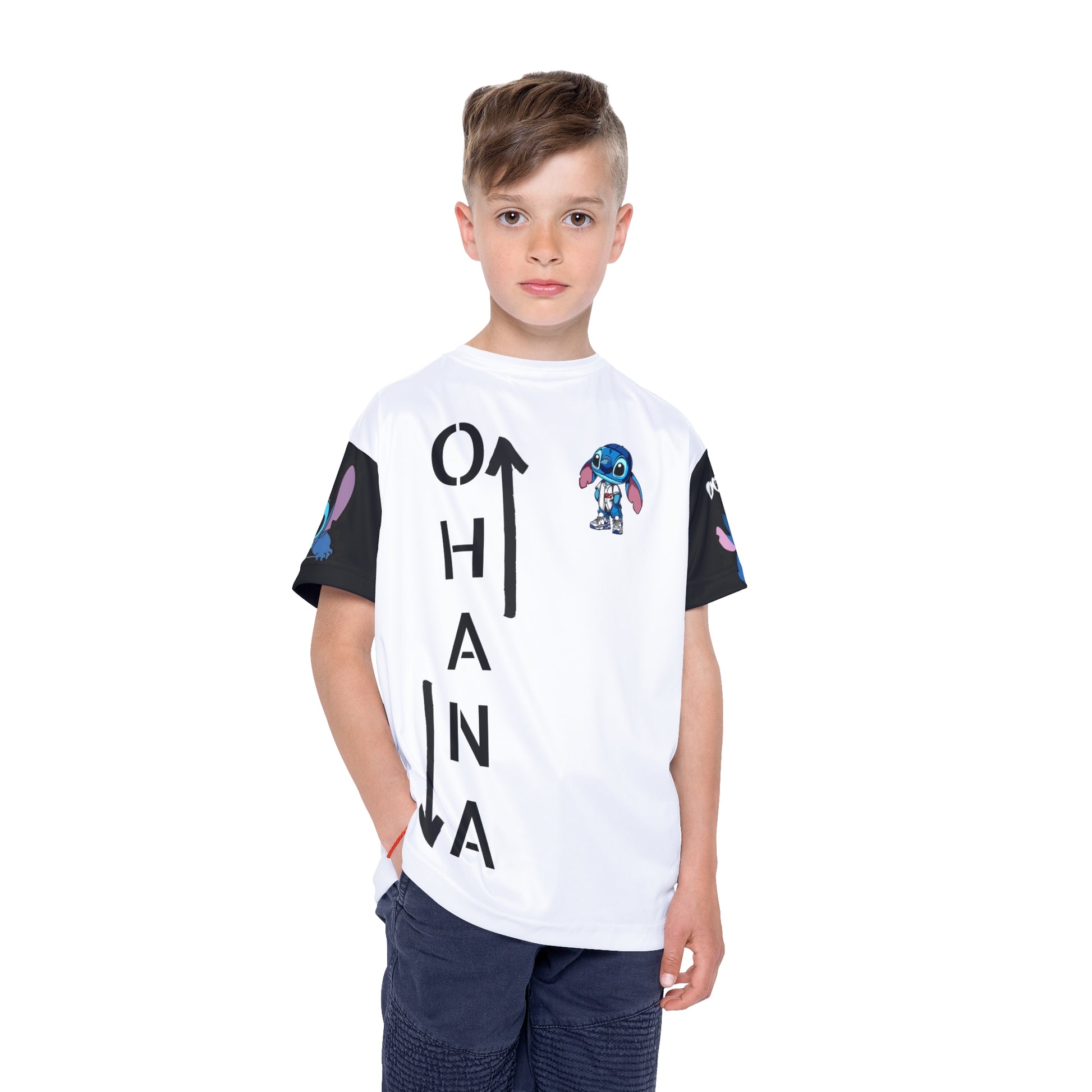 Kids Sports Jersey with Stitch Design, Fun Athletic Tee for Boys and Girls, Perfect for Birthdays, Sports Events, Casual Wear, Summer Fun
