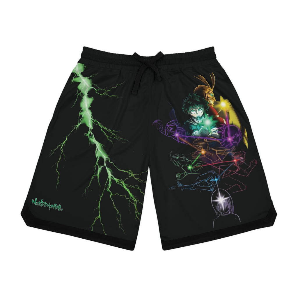 Electric Vibes Basketball Shorts, Graphic Athletic Wear, Sporty Summer Shorts, Anime-Inspired Boys Shorts, Gift for Sports Lovers