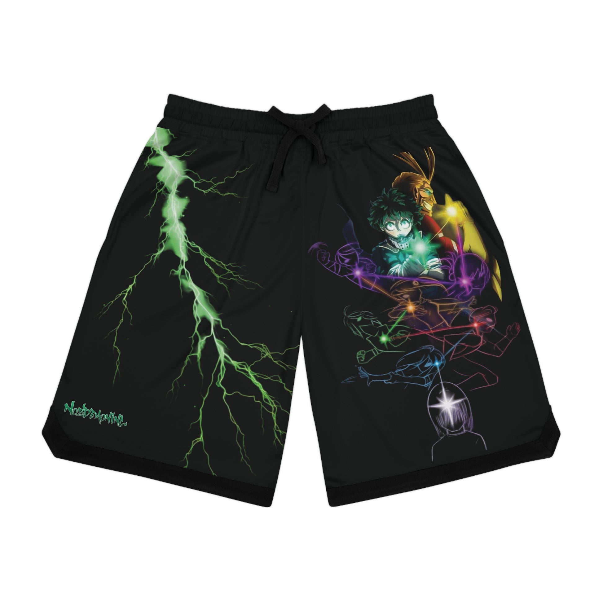 Electric Vibes Basketball Shorts, Graphic Athletic Wear, Sporty Summer Shorts, Anime-Inspired Boys Shorts, Gift for Sports Lovers