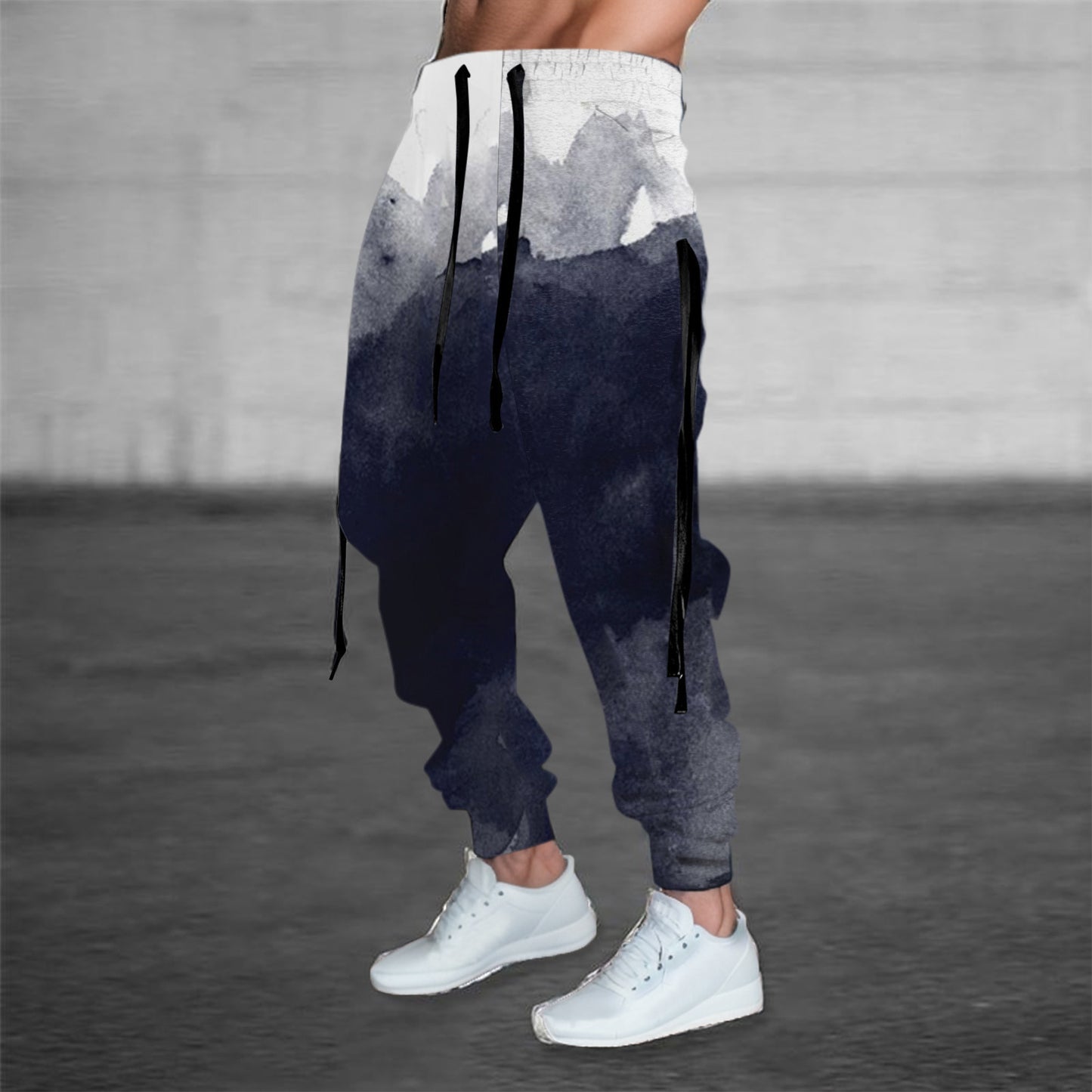 Printed Solid Color Pattern Men's Casual Pants