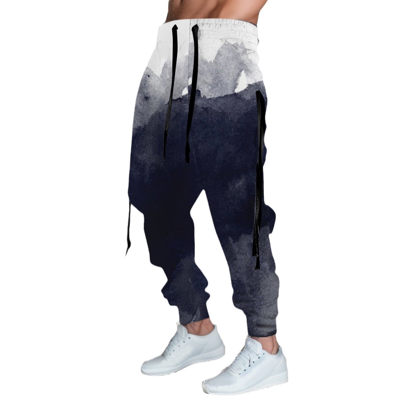 Printed Solid Color Pattern Men's Casual Pants