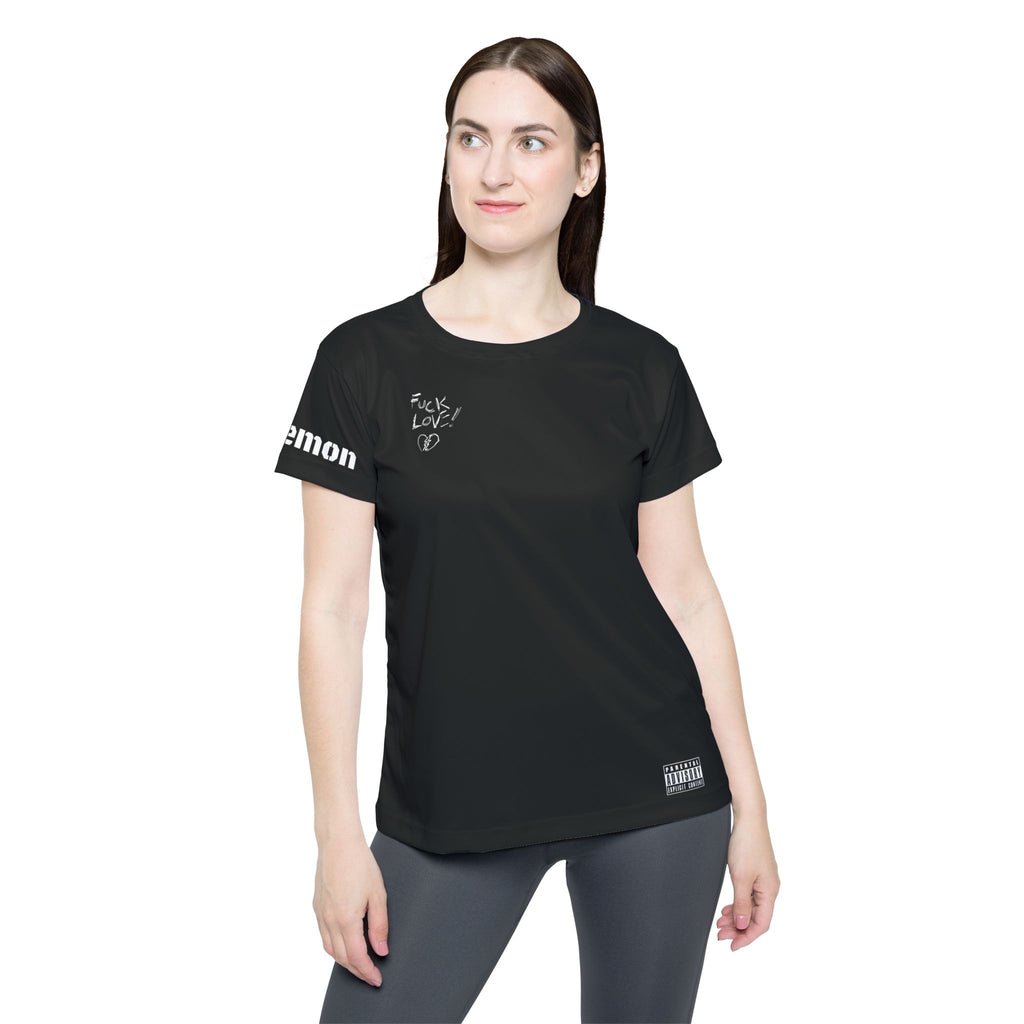 Edgy Women's Sports Jersey - 'F*CK LOVE' Graphic Tee for Athletes & Trendsetters