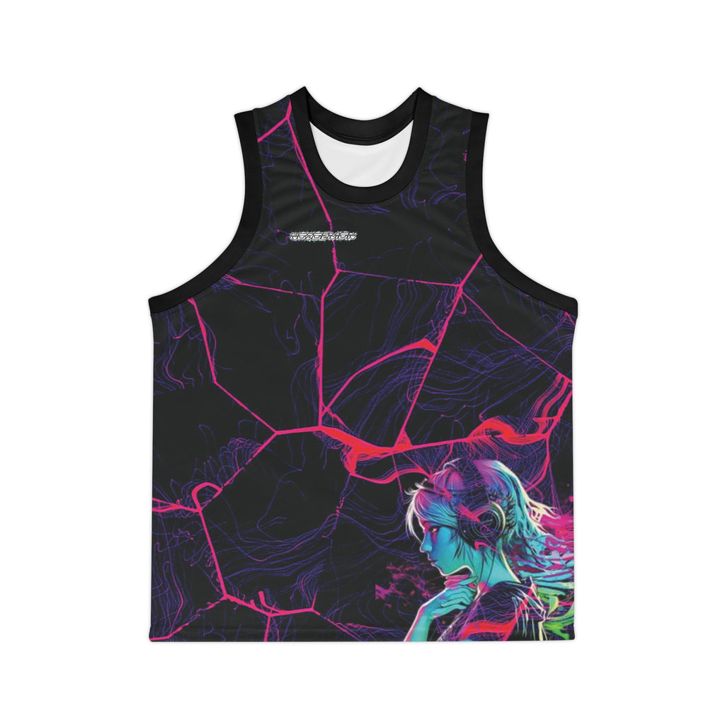 Vibrant Unisex Basketball Jersey, Youth and Adult Sportswear, Cool Activewear for Gamers, Unique Gift for Sports Fans, AOP Tank Top