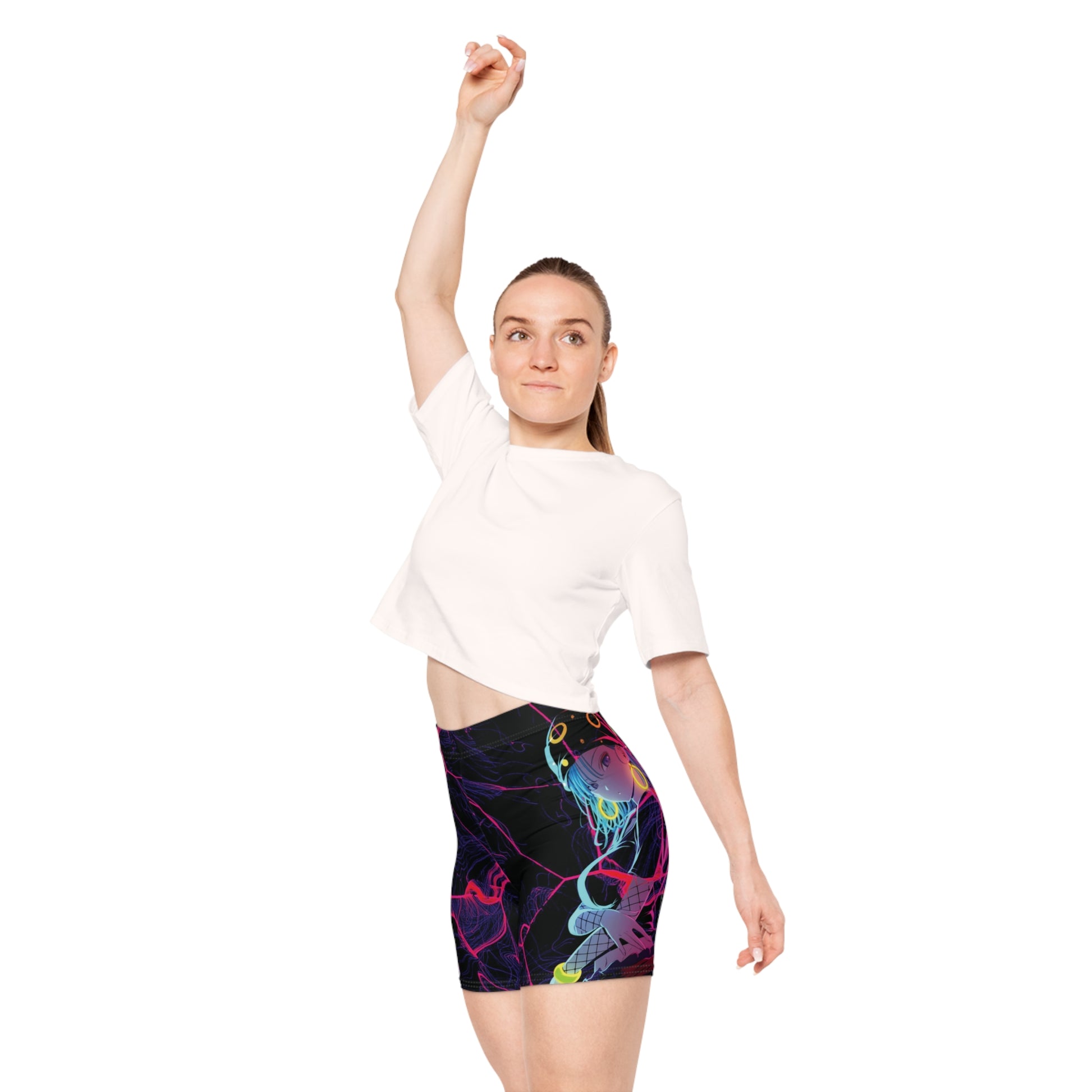 Vibrant Women's Biker Shorts, Cool Gym Wear, Stylish Activewear, Perfect for Fitness, Summer Casual, Trendy Athleisure