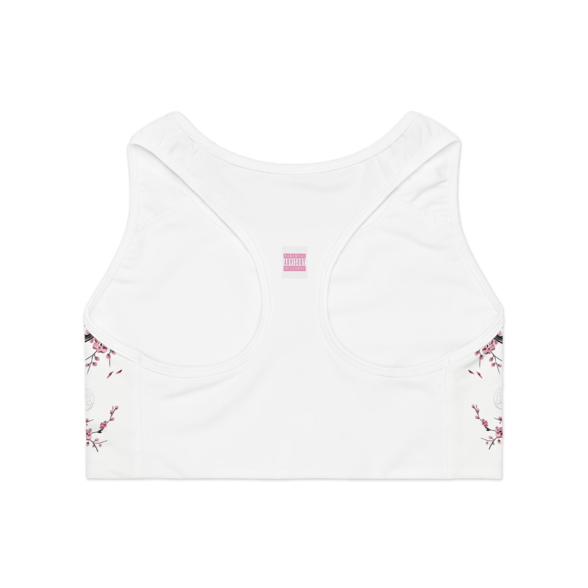 Floral Blossom Sports Bra with Butterfly Design