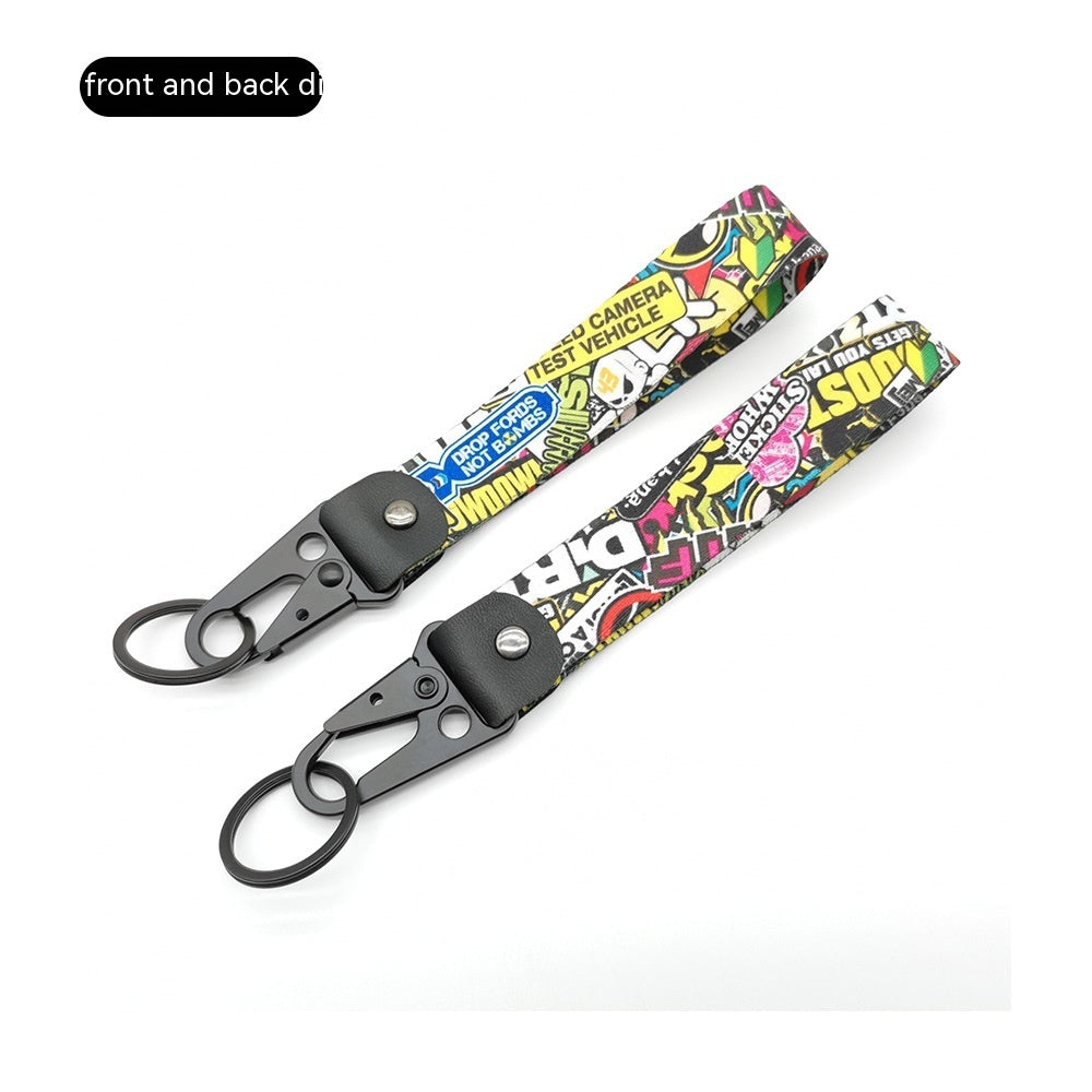 Car JDM Modified Culture Drift Expert Initial D Climbing Button Carabiner Olecranon Keychain Pendant