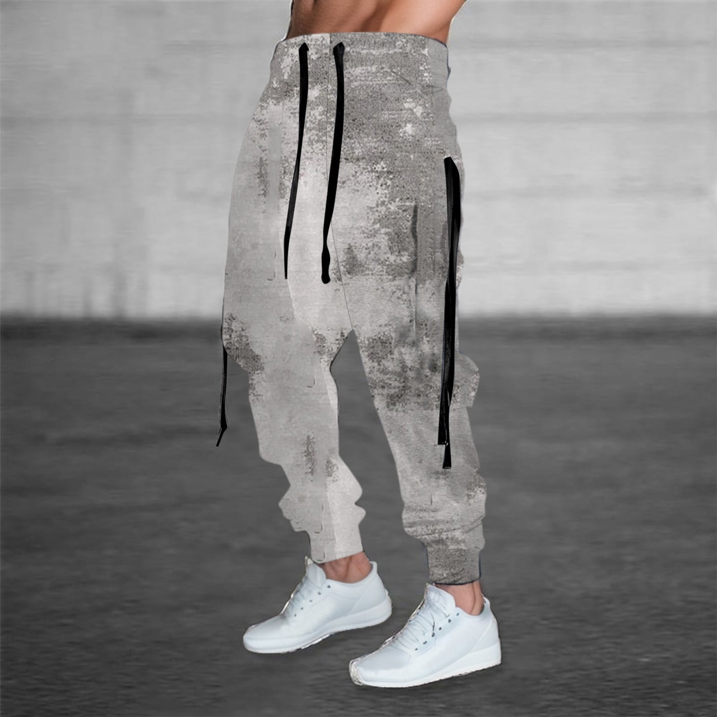 Printed Solid Color Pattern Men's Casual Pants