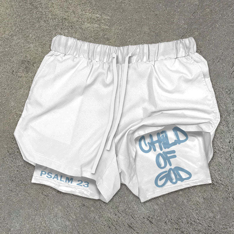 Child Of God Print Double Layer Shorts