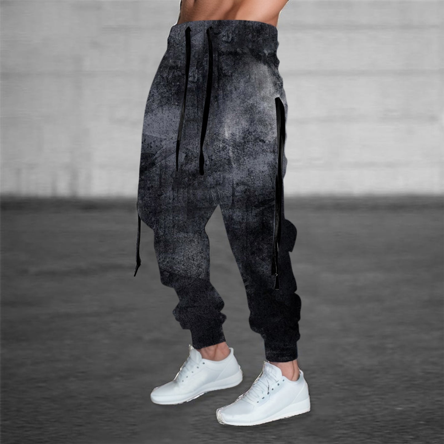 Printed Solid Color Pattern Men's Casual Pants