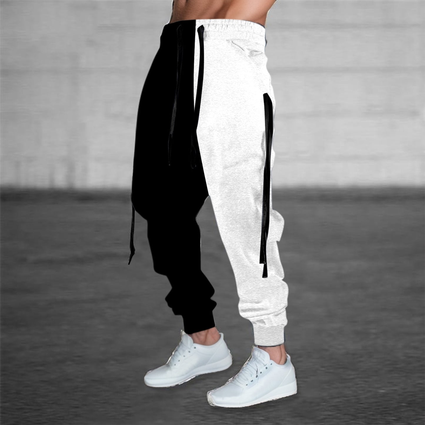 Printed Solid Color Pattern Men's Casual Pants