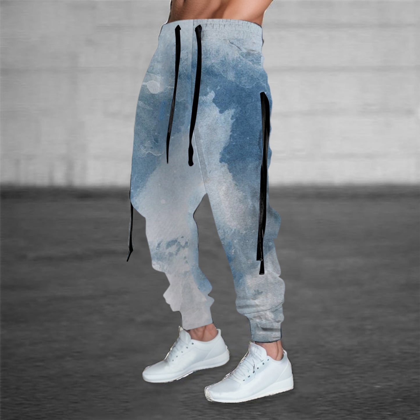 Printed Solid Color Pattern Men's Casual Pants