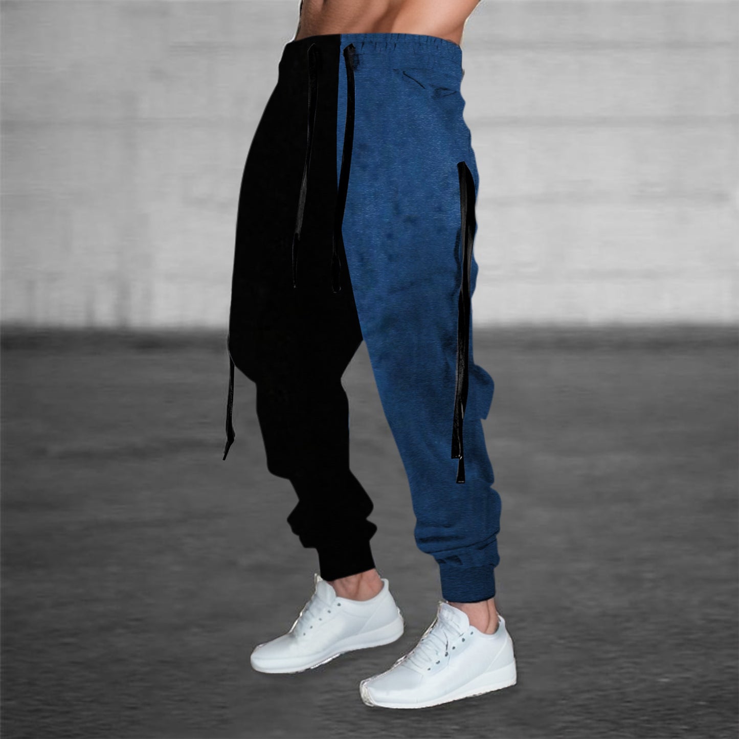 Printed Solid Color Pattern Men's Casual Pants