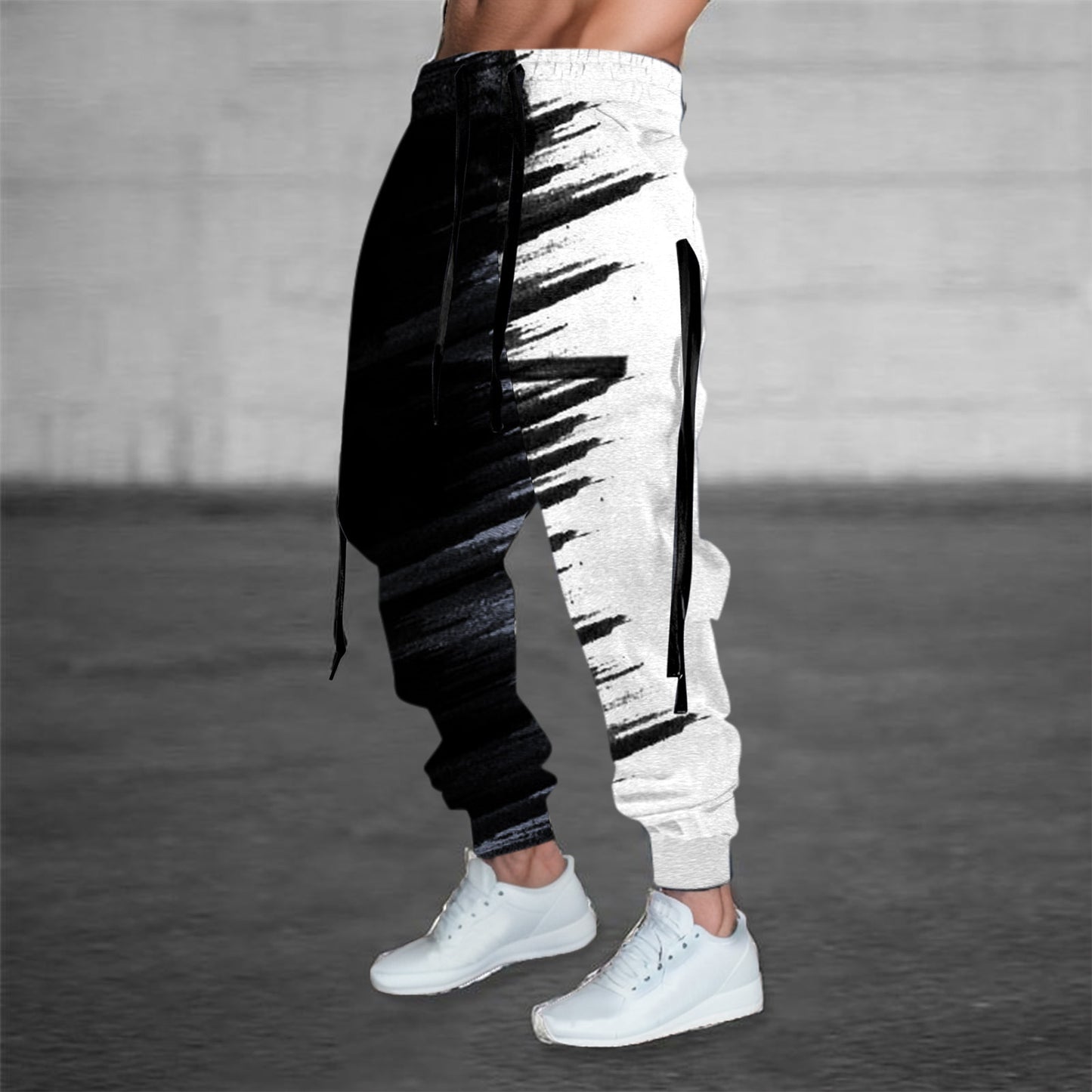 Printed Solid Color Pattern Men's Casual Pants