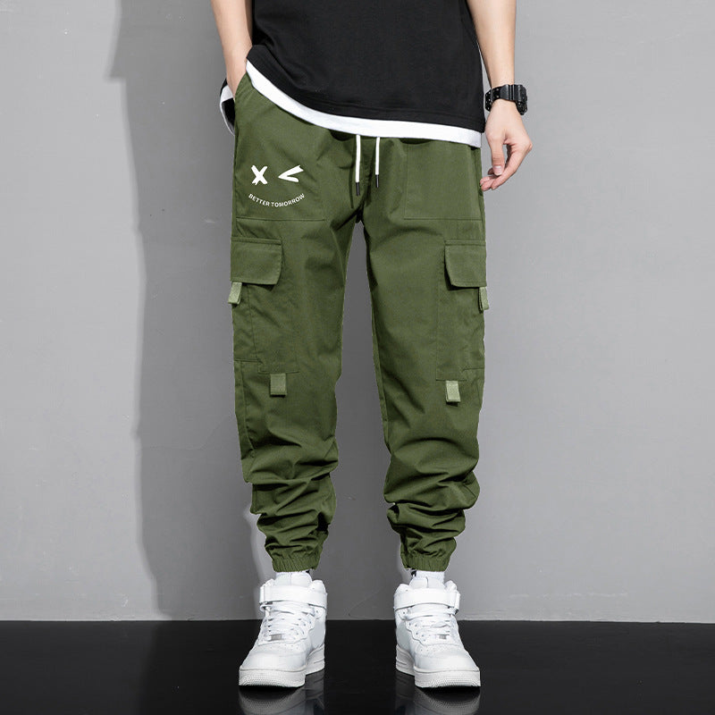 Spring And Autumn Men's New Trendy Loose Cargo Pants Versatile Outdoor Multi-pocket Leisure