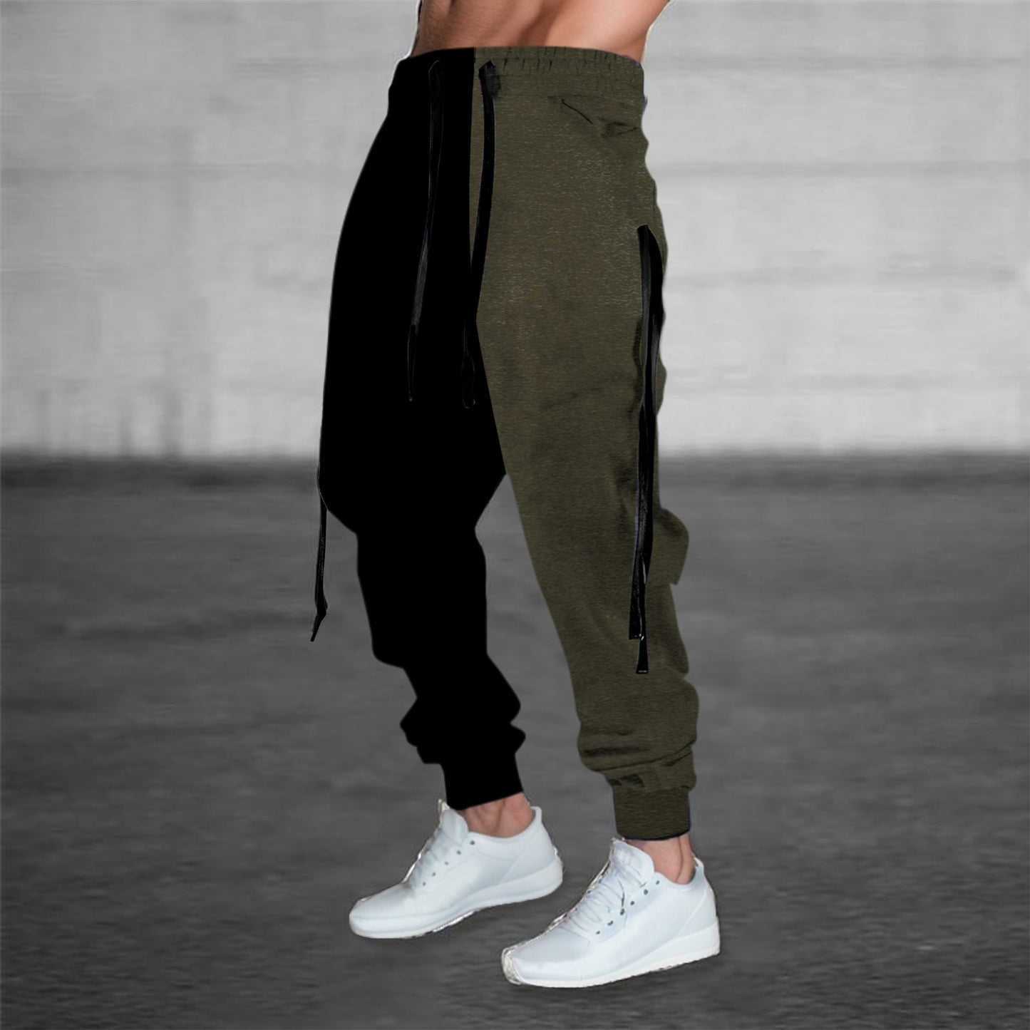 Printed Solid Color Pattern Men's Casual Pants