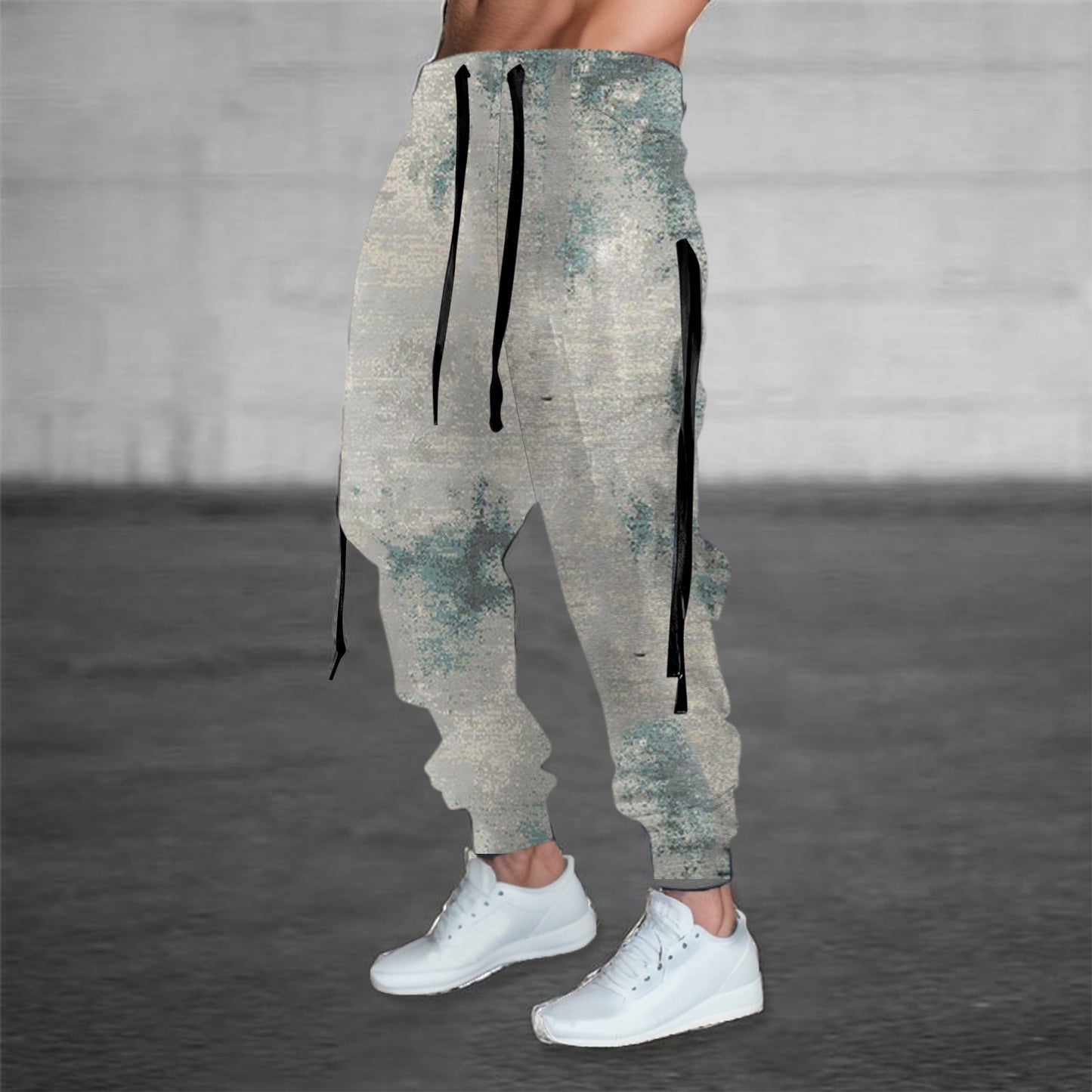 Printed Solid Color Pattern Men's Casual Pants