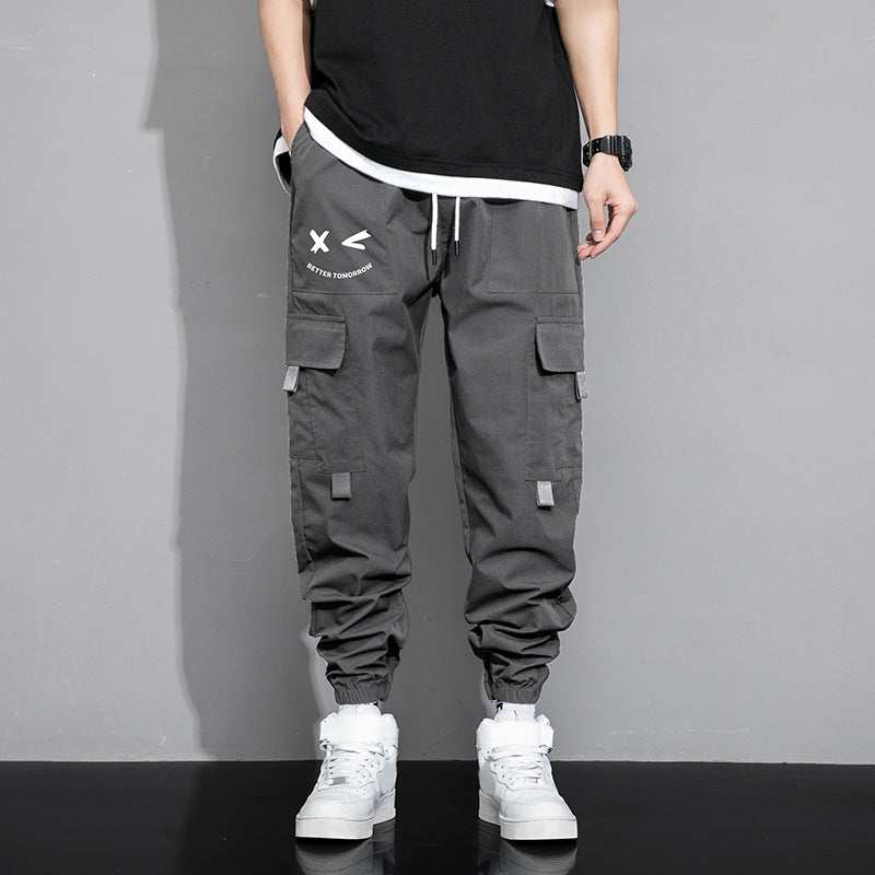 Spring And Autumn Men's New Trendy Loose Cargo Pants Versatile Outdoor Multi-pocket Leisure