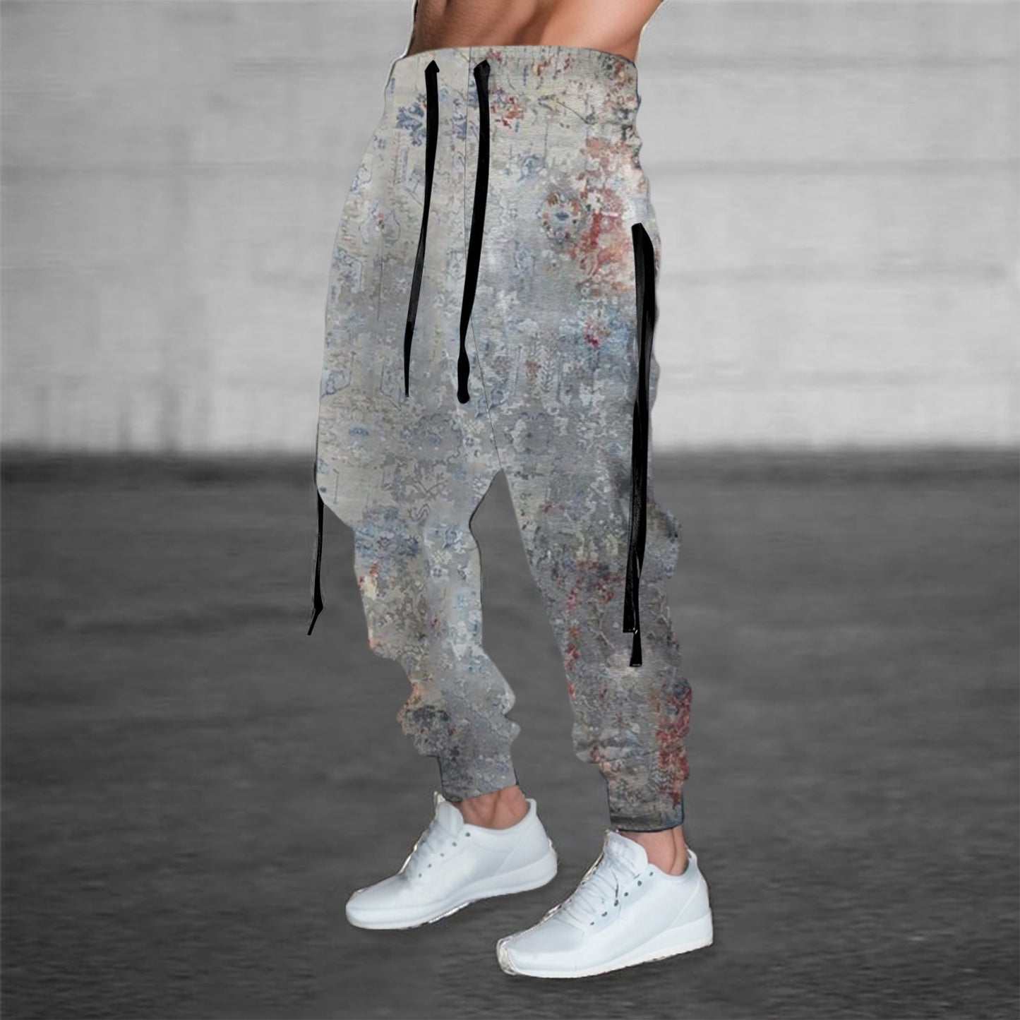 Printed Solid Color Pattern Men's Casual Pants